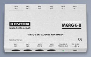 Kenton makes managing multiple data streams simpler with eight-input MIDI merge unit - MERGE-8